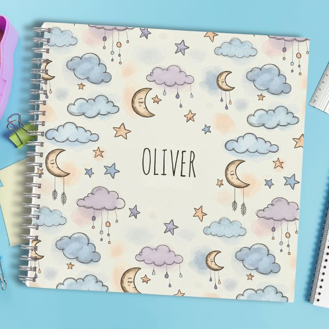 Playful Stars, Moons, and Fluffy Clouds Notebook (Creator Uploaded)