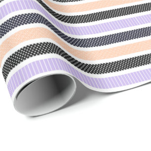 Playful Striped Polka Dot Pattern Wrapping Paper