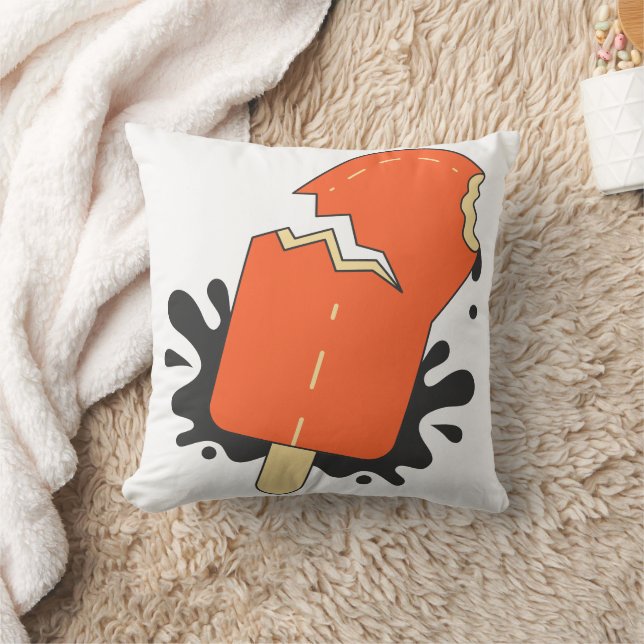 Playful Summer Bite, Bold Popsicle Vibes Cushion (Blanket)