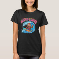 Playful Surfer Monkey - "Hang Loose" Ocean Wave 