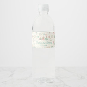 Playful Sweet and Three Kids Birthday Water Bottle Label