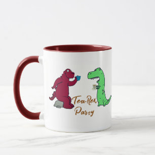 Playful Tea Party T-Rex Dinosaur Novelty Gift  Mug