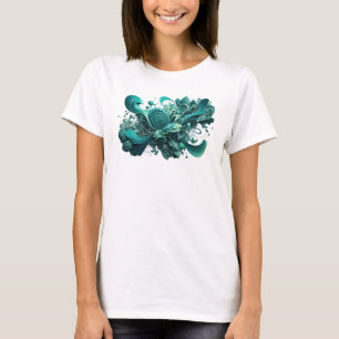 Playful Teal ABSTRACT ART Statement Tee