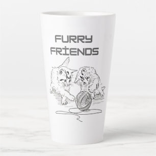 Playful Thread Tango — Two Kittens at Play T-Shirt Latte Mug