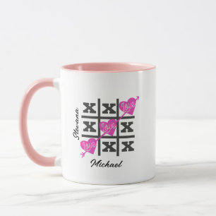 Playful Tic-Tac-Toe Valentines Heart Romantic Gift Mug