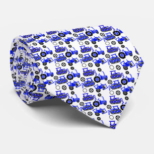 Playful Tiny Toy Blue Tractors White Tie