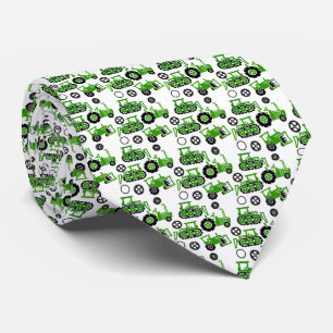 Playful Tiny Toy Green Tractors White Tie