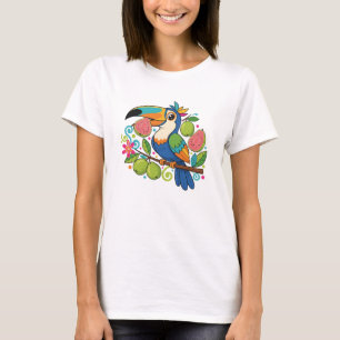 Playful Toucan Guava Tropical Bird Fruit Design T-Shirt