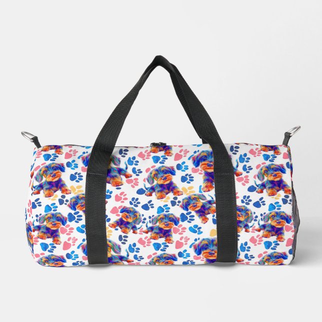 Playful travel bag for your dog. coloured  (Front)