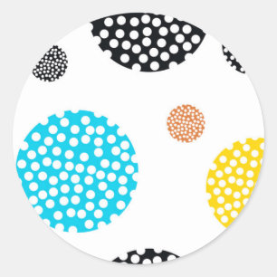 Playful, trendy, cool, fun, modern dotted circles classic round sticker