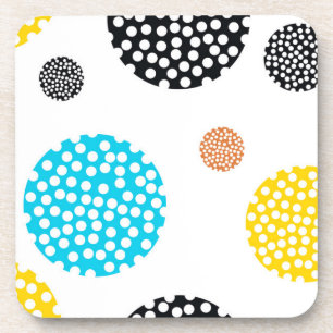 Playful, trendy, cool, fun, modern dotted circles coaster