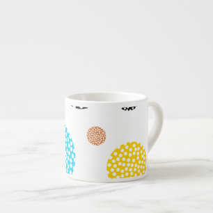 Playful, trendy, cool, fun, modern dotted circles espresso cup