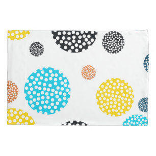 Playful, trendy, cool, fun, modern dotted circles pillowcase