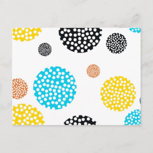 Playful, trendy, cool, fun, modern dotted circles postcard