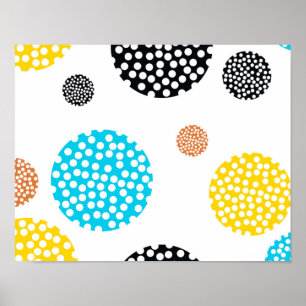 Playful, trendy, cool, fun, modern dotted circles poster