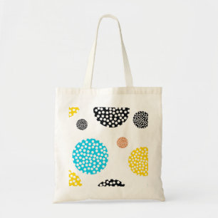 Playful, trendy, cool, fun, modern dotted circles tote bag