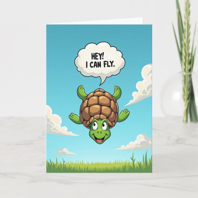 Playful Turtle Birthday Card (Front)