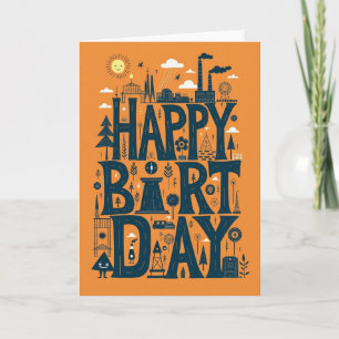 Playful Typographic Birthday Card