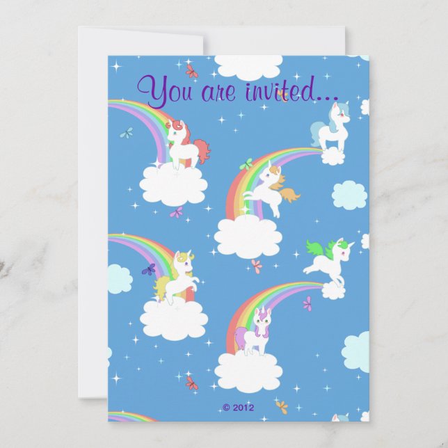 Playful Unicorns Invitation (Front)