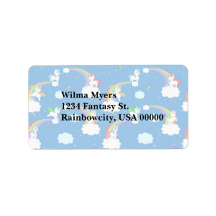 Playful Unicorns Label