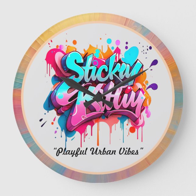 “Playful Urban Vibes” Large Clock (Front)