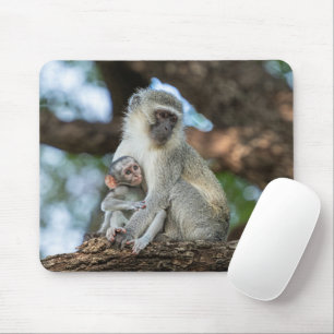 Playful Vervet Monkey African Photography Mouse Mat