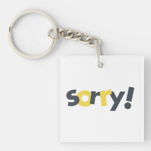 Playful, vibrant, bold, modern design of Sorry Key Ring