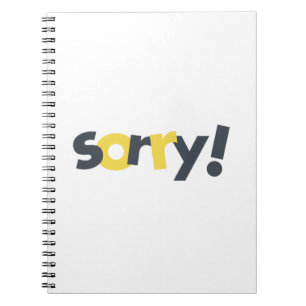 Playful, vibrant, bold, modern design of Sorry Notebook
