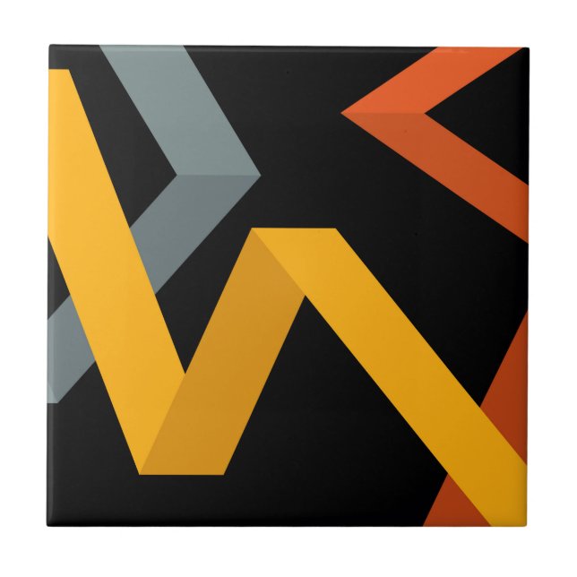 PLayful, vibrant, modern, urban graphic ways Tile (Front)