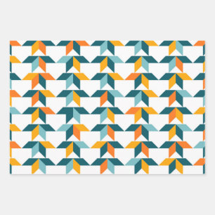 Playful, vibrant, trendy, modern geometric graphic wrapping paper sheet