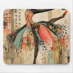 Playful Violin Music Lace Ballerina Mouse Mat