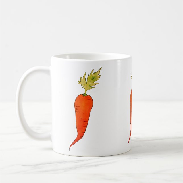 Playful Watercolor Carrot Coffee Mug (Left)