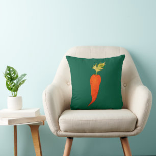 Playful Watercolor Carrot Cushion