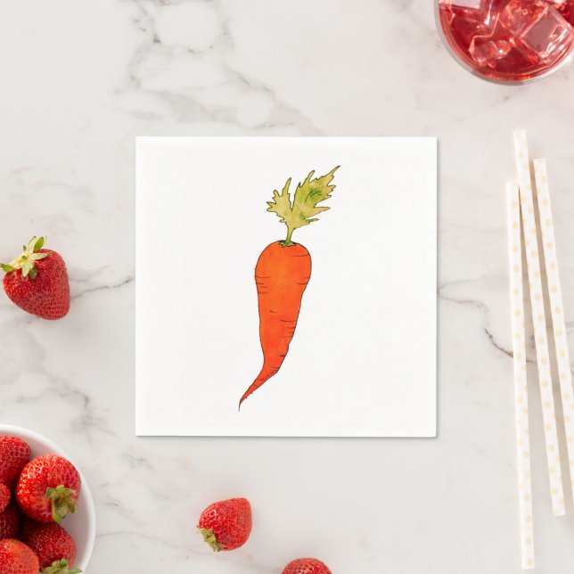Playful Watercolor Carrot Napkin (Insitu)