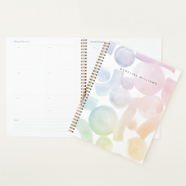 Playful Watercolor Pattern Planner with Name (Display)