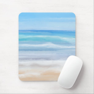 Playful Waves On A Sunny Day At The Beach Mouse Mat