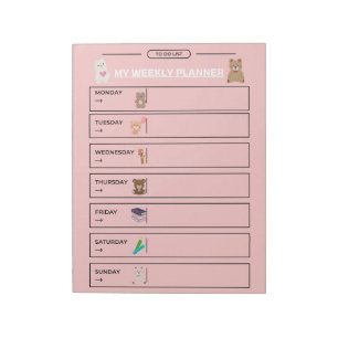 Playful Weekly Planner Page Notepad