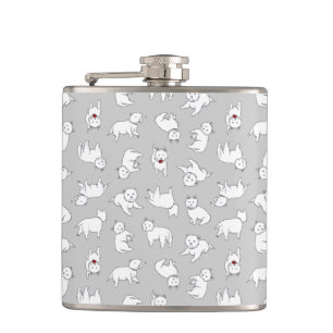 Playful Westies Flask