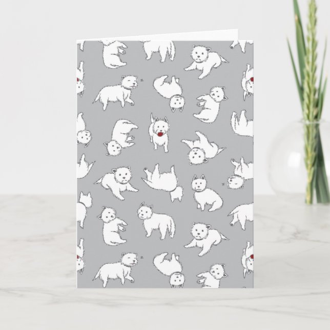 Playful Westies Greeting Card (Front)