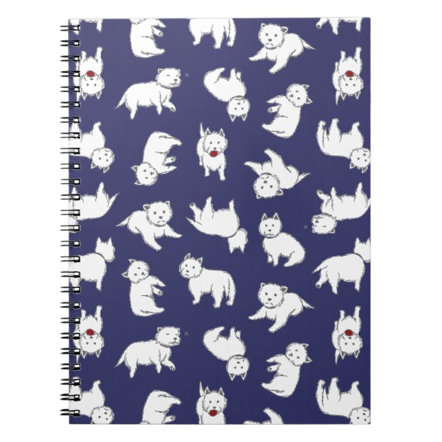Playful Westies Spiral Notebook (Front)