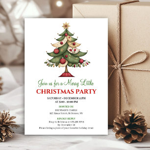 Playful whimsical Christmas tree event invitation