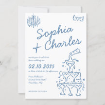 Playful Whimsical Hand Drawn Illustration Wedding
