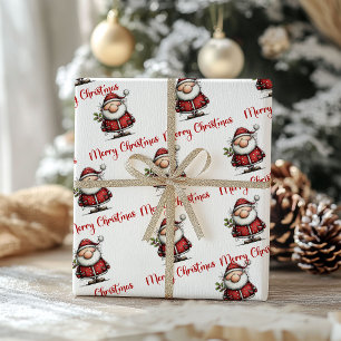 Playful Whimsical Santa Humour Christmas Wrapping  Paper