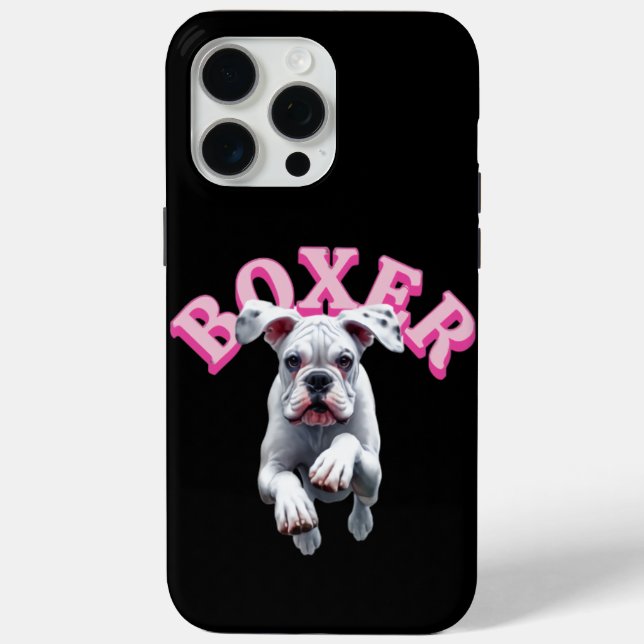 Playful White Boxer Dog Case-Mate iPhone Case (Back)