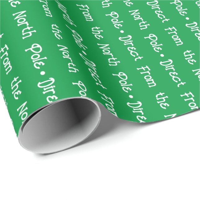 Playful White Editable Message on Bright Green Wrapping Paper (Roll Corner)