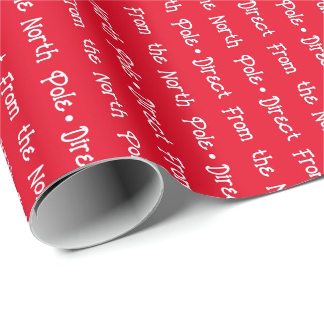 Playful White Editable Message on Bright Red Wrapping Paper (Roll Corner)