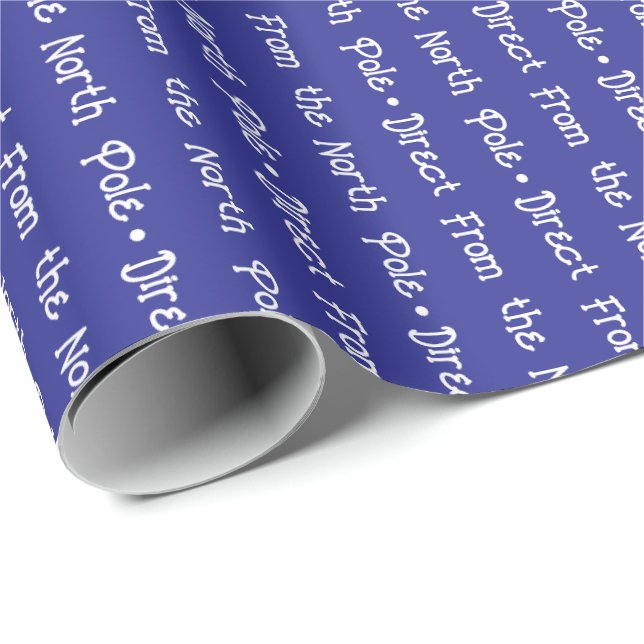 Playful White Editable Message on Dark Blue Wrapping Paper (Roll Corner)