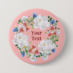 Playful White Flower Wreath Lapel Pin