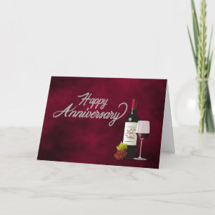 Playful Wine-Inspired Anniversary Card
