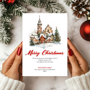Playful Winter Scene Christmas Greeting Card